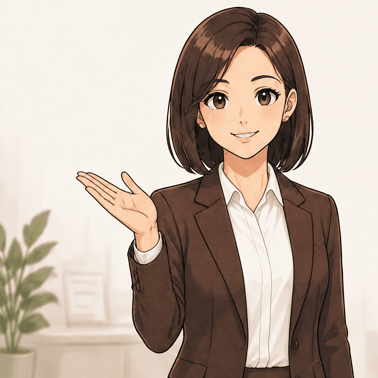 手を差し伸べてお客様を迎えるベルポルテの受付イメージ